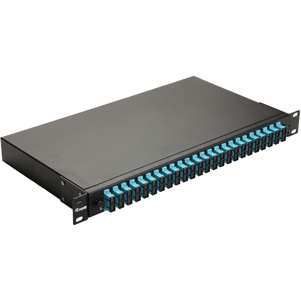 Equip LWL-Spleißkasten 24-Port LC-Duplex OM3 1U komplett sw