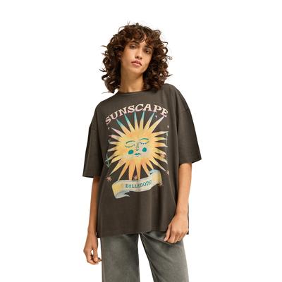 Oversize-Shirt BILLABONG "Distant Stars", Damen, Gr. M, braun (off schwarz), Obermaterial: 100% Baumwolle., Shirts