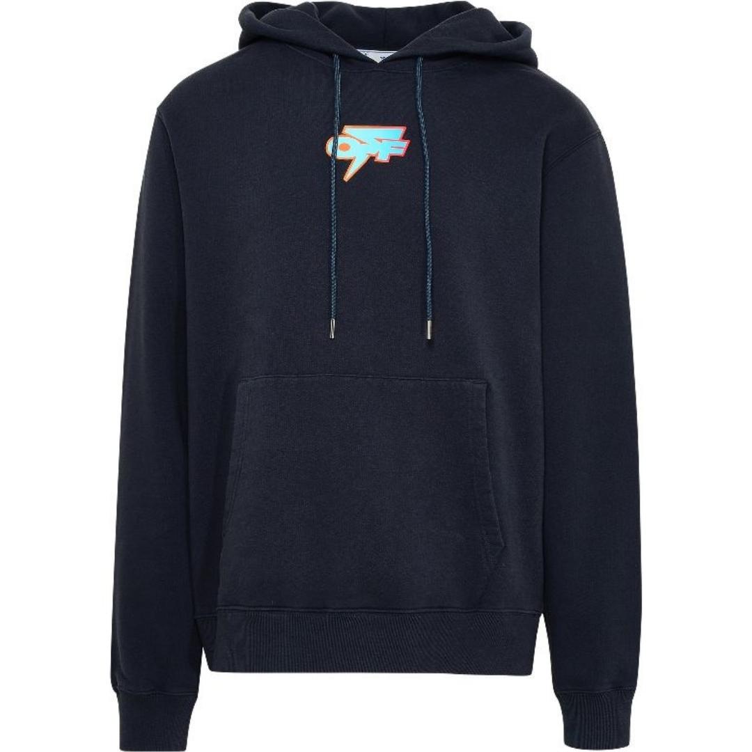 Jersey de corte slim Marineblauer Kapuzen Degrade Thunder de Off-White