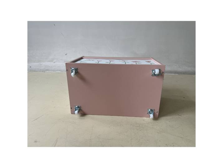 AIYAPLAY Coffre à Jouets 34.5L Roulettes Rose Chambre Enfant