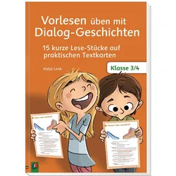 Vorlesen üben mit Dialog-Geschichten Klasse 3/4. Textkarten, Schulbücher von Katja Lenk