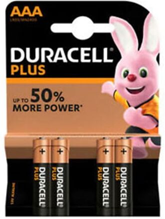 Duracell Plus AAA/LR03/MN2400   Pilhas Alcalinas   4 unidades
