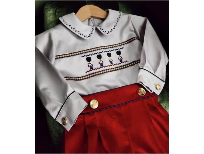 Ensemble bébé garçon automne hiver Lion broderie Vintage ensemble costume jupe blanche short rouge pour fête anniversaire photographie noël C131