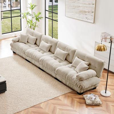 Loedds 4-Seat Chenille Modular Sectional Sofa with Deep Seats