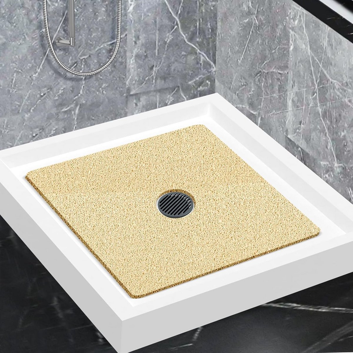Zachte Antislip Douchemat met Afvoer - Sneldrogend PVC voor Badkamer