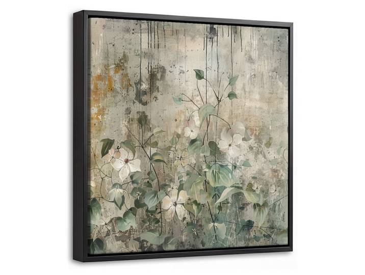 LEINWAND Bilder mit Rahmen - Blumen - Blätter - Abstrakt - Modern - 20x20