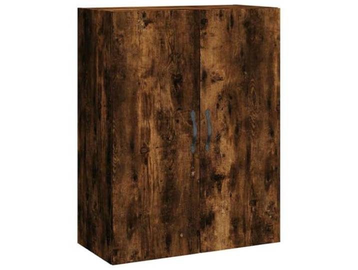 GFMGUEMV Wandschrank Räuchereiche 69,5x34x90 cm Holzwerkstoff mit 3 Türen Eisen-Türgriffe, Wandmontage, vielseitig als Highboard nutzbar, 3 Fächer, schlichtes Design