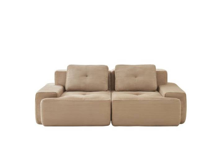 Canapé Modulaire Canapé Deux Places En Velours Sans Installation Beige
