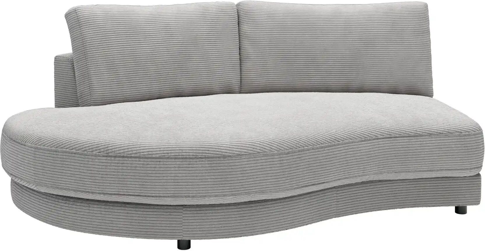 Jette Home Element Abschluss rund links in Cord Sila ¦ grau ¦ Maße (cm): B: 205