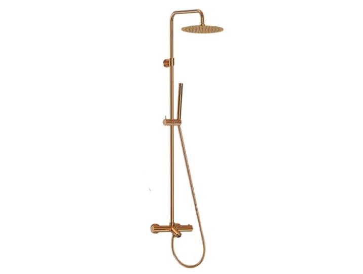 Essebagno Luisa II 250 colonne bain-douche thermostatique cuivre brossé
