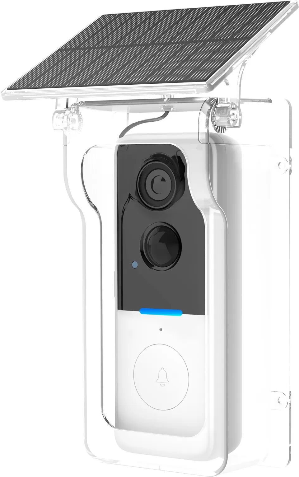 INF Weiße & Transparente Regenschutzhülle für kabellose Video-Türklingel: HD, Zwei-Wege-Audio, Nachtsicht
