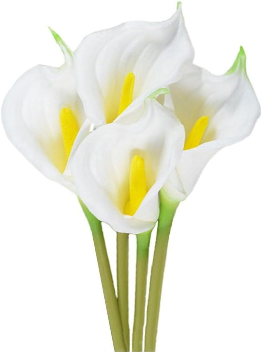 Wit Kunstbloemen Calla Lelies - Zijden Bloem Boeket - 61 cm Lengte