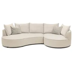 BOOOM Ecksofa Luna Stoff Weiß Ivory