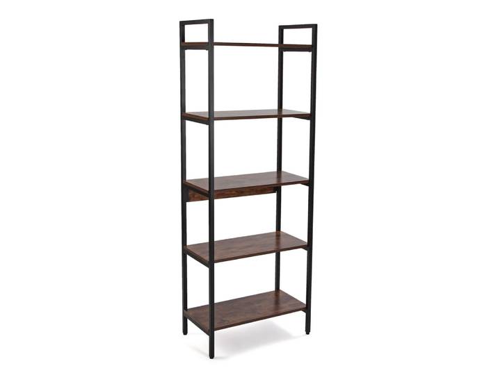 Etagère en imitation bois et métal marron