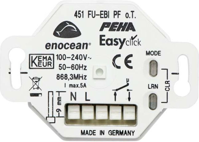 Peha Récepteur radio 1 canal encastré, contact potentiel libre D 451 FU-EBI PF O.T. (00364476)
