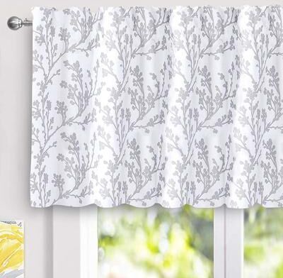 DriftAway Sarah Floral Tree Branch Pattern Thermal Insulated Blackout Window Curtain Valance - 52'' width x 24'' length