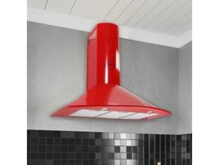 Hotte murale 90 cm Rouge GURARI GCH C 046 RD 9 N Puissance 1000 m³/h Hotte aspirante Évacuation/recyclage