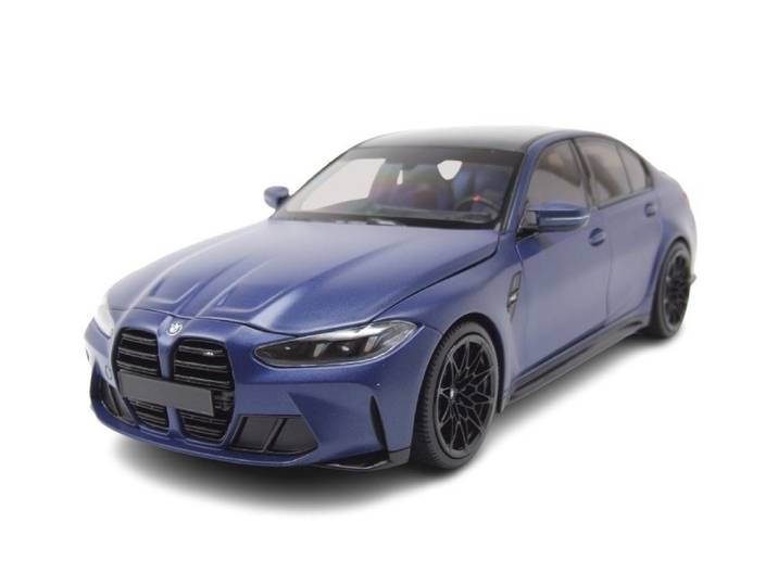 Minichamps Modellauto BMW M3 2024 matt blau metallic, Maßstab 1:18