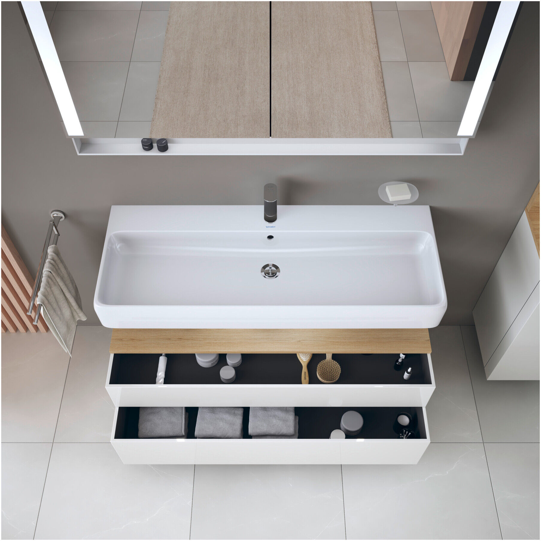 Duravit Waschtischunterschrank Qatego 119x47x59cm, E na/we g, 1 Kast, m B (QA4396030220010)
