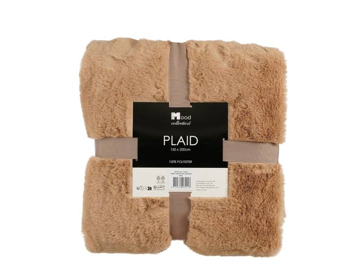 Plaid beige polyester h2xl150xl200cm