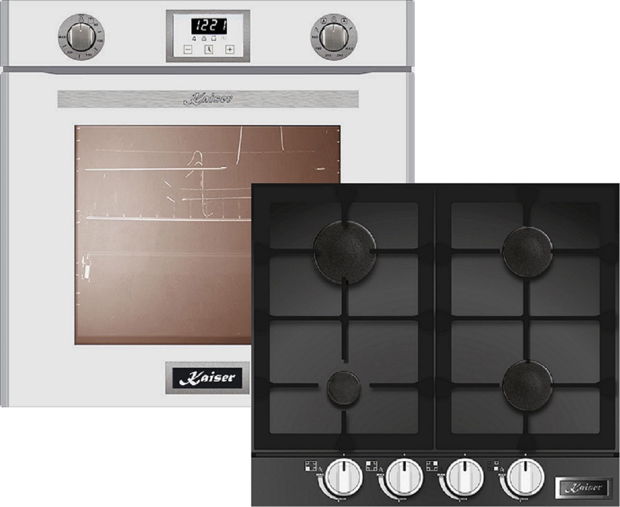 Herd Set/ Kaiser EG 6374 w/ Gas Backofen Einbaubackofen + KCG 6387 Gaskochfeld
