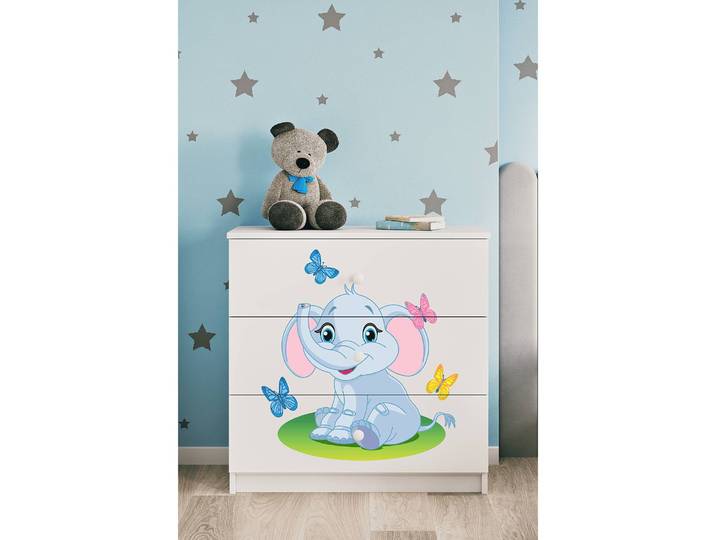Kommode Elefant 81 x 81 x 41cm Weiß