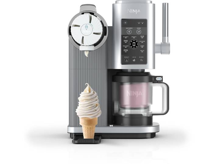 Ninja CREAMi SPIN Schepijs en Softijsmachine voor roomijs\, creamifit\, light ijs\, milkshakes\, sorbet\, gelato en frozen yoghurt - NC701BU