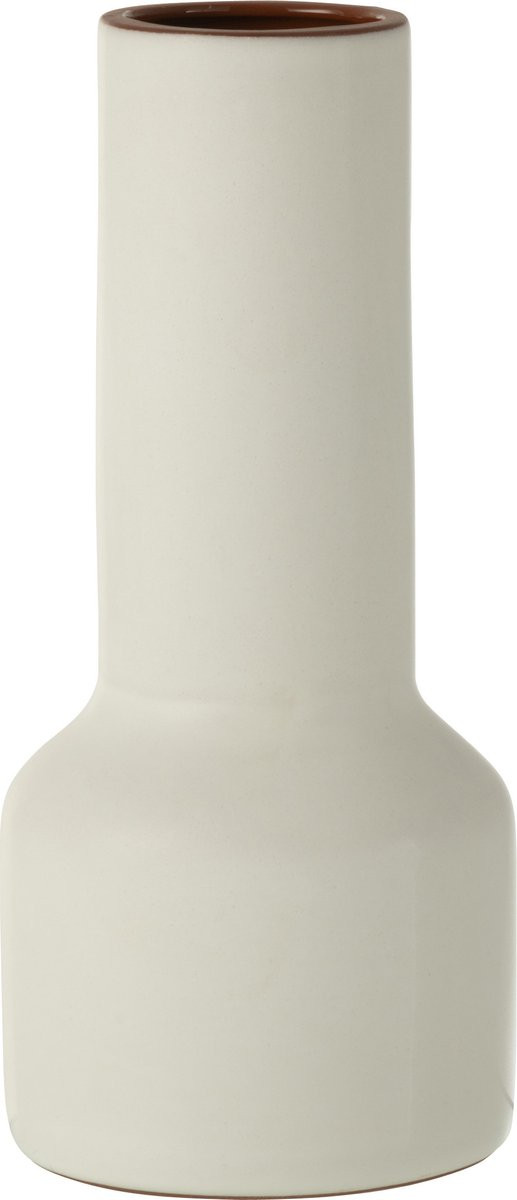 Witte keramieken vaas met een hoogte van 27 cm