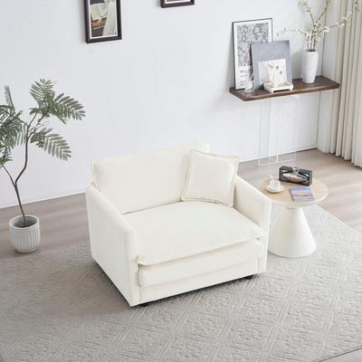 Unbranded "41.4"" Single Sofa and Single Sofa + Footstool Chenille Upholstered Sofa"
