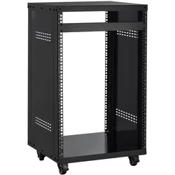 VEVOR 16U AV-Rack, 90,7 kg, Home-Recording-Studio-Rack mit feststellbaren Lenkrollen, Open Frame Serverschrank, Belüftungsdesign, für die Montage von 482 mm-Audio-, Video-, Musik- & IT-Geräten