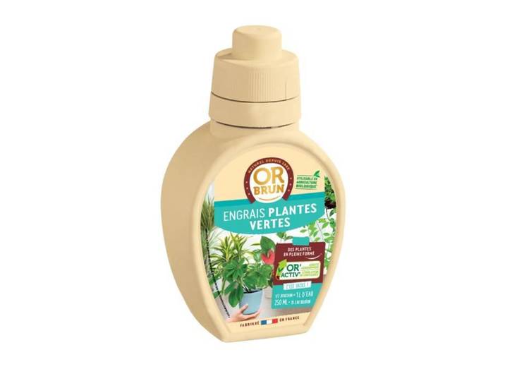 OR BRUN : Engrais liquide pour plantes d'intérieur et plantes vertes\, 250 ml. Enrichi en NPK\, algues marines et formule Or'Activ