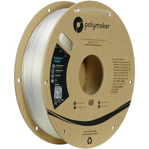 Polymaker PD02009 TPU90 Filament TPU flexibel 2.85mm 750g Klar PolyFlex 1St.
