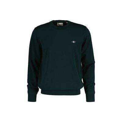Sweater GANT "Strickpullover CLASSIC COTTON C-NECK", Herren, Gr. XL, grün (dunkelgrün), Sweatshirts Sweater