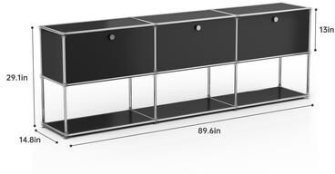 echamp Modern Sideboard Office Storage Credenza Cabinet Metal Organizer