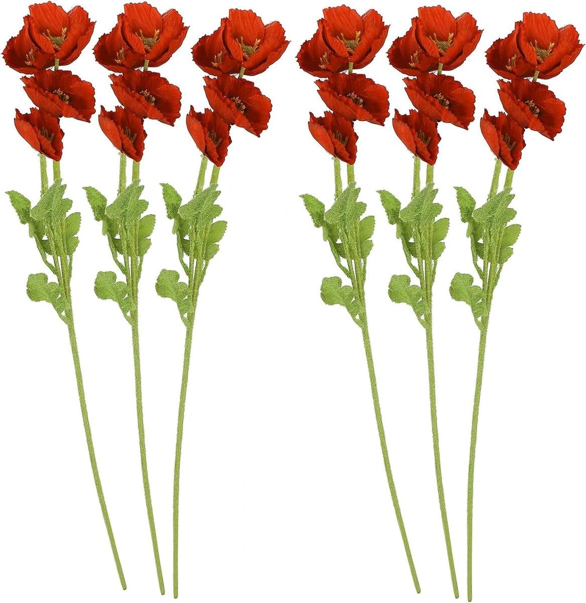 Kunstige Klaprozen Oranjerood Zijden Bloemen voor Huisdecoratie Hoogte: 58,5 cm
