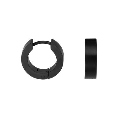 Paar Creolen FIRETTI "Schmuck Geschenk Edelstahl Ohrschmuck Ohrringe" Gr. 15, schwarz, Ohrringe, Damen, 15, Edelstahl
