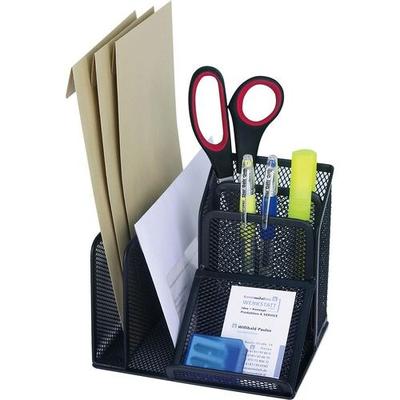 Wedo Schreibtisch-Organizer Mesh 65501, schwarz, 4 Fächer, 158x145x135mm