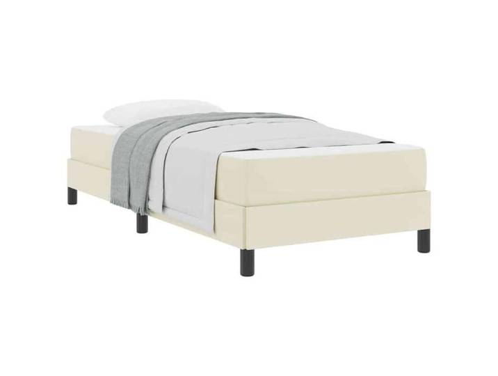 PROMOTION Lit 1 personnes Cadre de Lit simple - pour Adulte - avec matelas Crème 100x200 cm tissu 339170