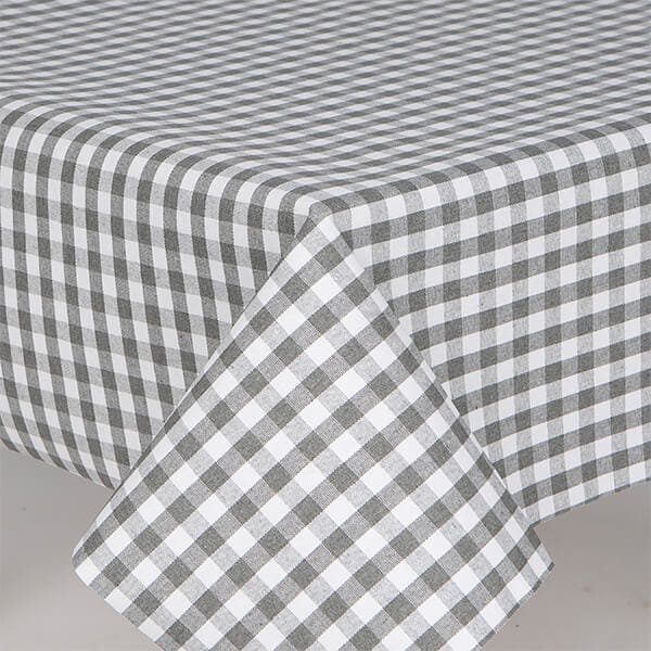 Doreen Preston & Son Mirha Yarn Dyed Grey Check Acrylic Tablecloth