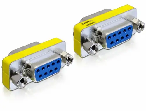 Delock 65008 VGA Adapter [1x D-SUB-Buchse 9pol. - 1x D-SUB-Buchse 9pol.] Blau, Silber