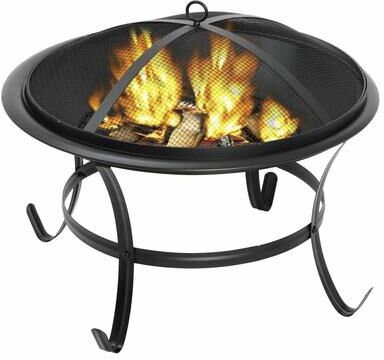 Multicon Wholesale Hub Outdoor Wood Burning Portable Fire Pit, BBQ Grill Firepit, Metal Bowl With Poker For Outdoor Fun And Chilly Nights Outdoor Wood Burning Portable Fire Pit, BBQ Grill Firepit, Metal Bowl With Poker For Outdoor Fun And Chilly Nights