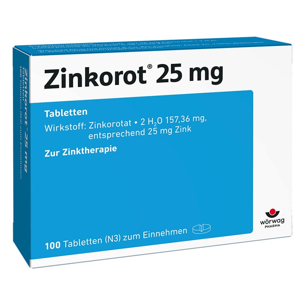 Wörwag Pharma GmbH & Co. KG Zinkorot 25 Mg Zink Tabletten 18082903