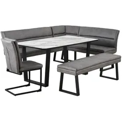 HTI-Living, Essgruppe, Eckbankgruppe Keno 4-teilig Grau