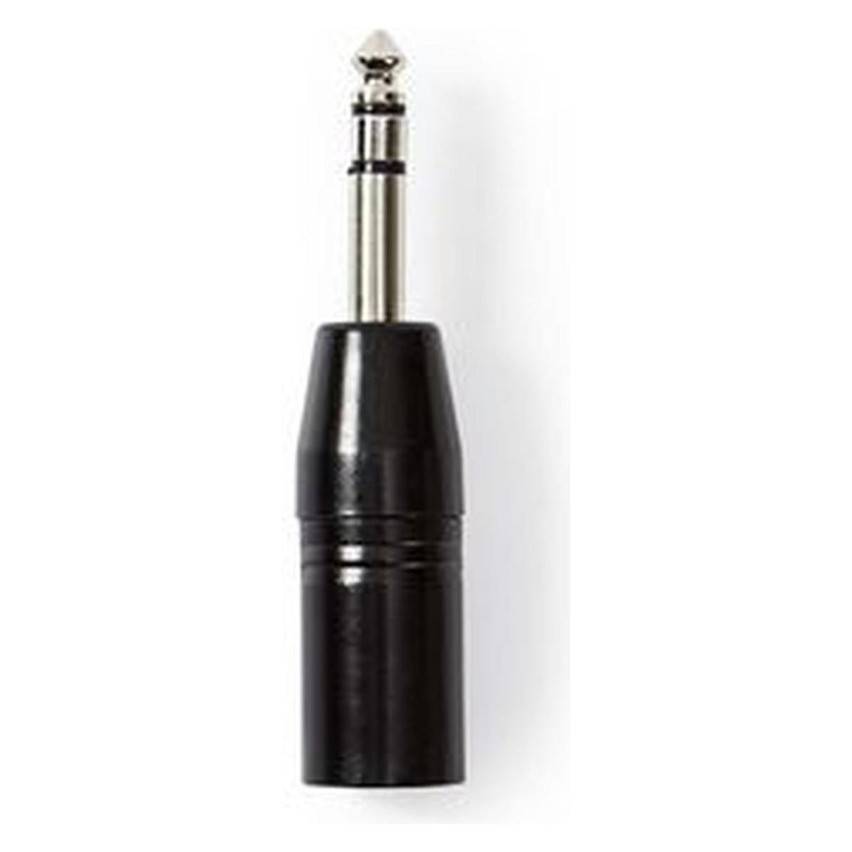 Nedis XLR Adapter XLR 3-Pin Stecker 6.35 mm Stecker Vernickelt Gerade Metall Schwarz 1 Stück Plastik (Winkeladapter) (COTP15943BK)
