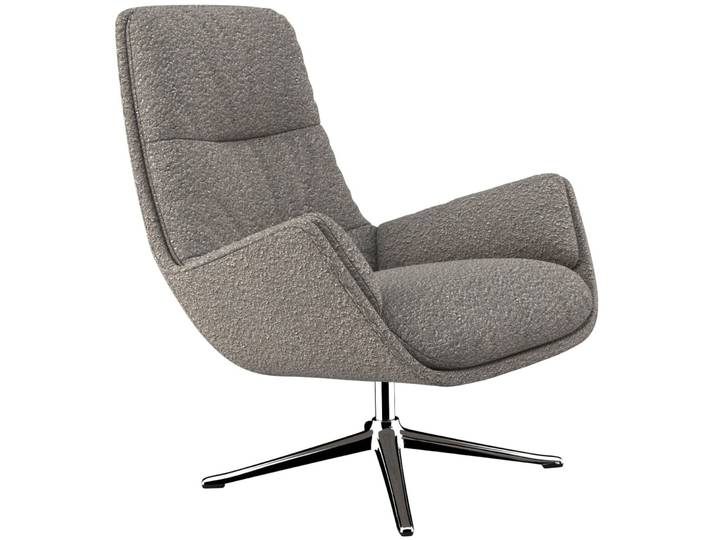 Sessel Metallfuss chrom Roma Latte - Farbe: Macchiato - Material: Stoff - 71