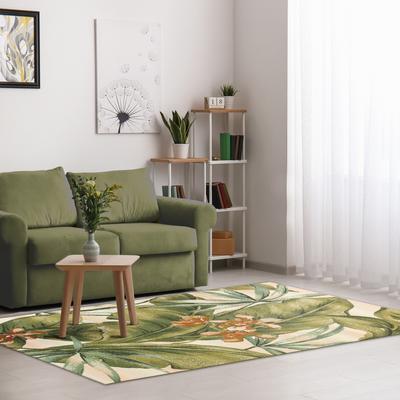 Lush Decor Marina Tropical Leaf Indoor/Outdoor Rug