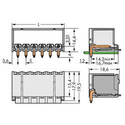 WAGO Stiftgehäuse-Platine 2092 Polzahl Gesamt 5 Rastermaß: 5 mm 2092-1425/200-000 200 St.