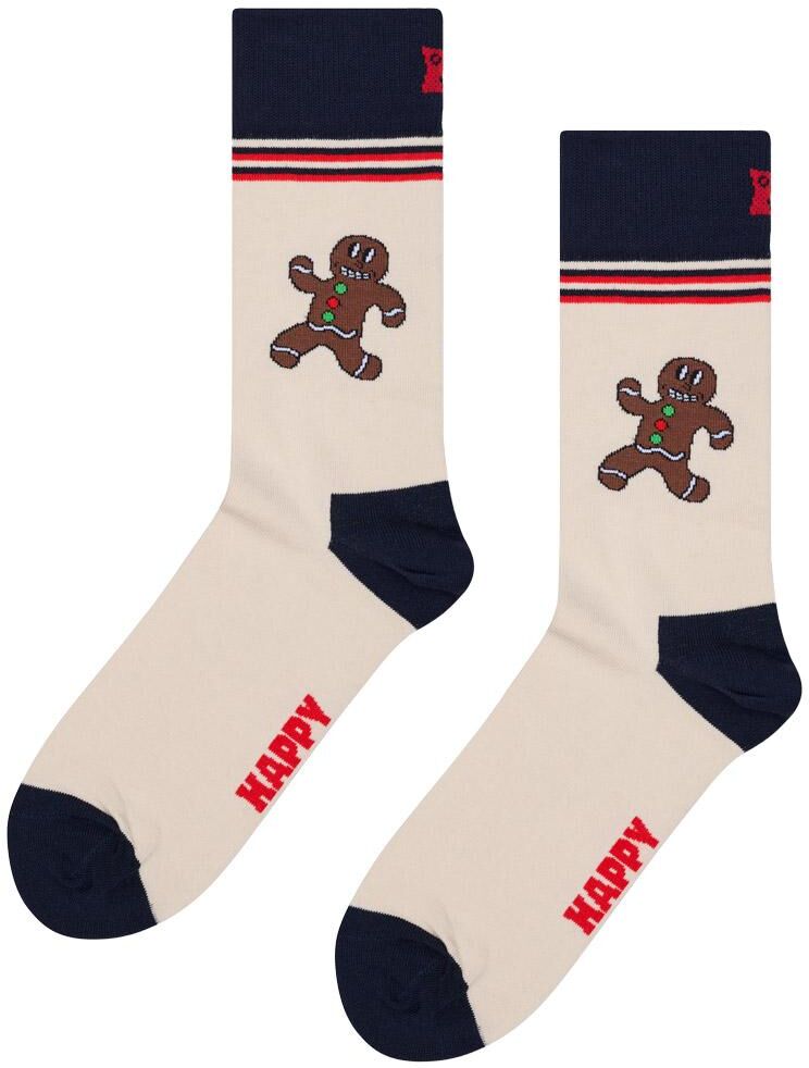 Happy Socks  - Crew Socks Happy Gingerbread Beige - 41-46 - Chaussettes