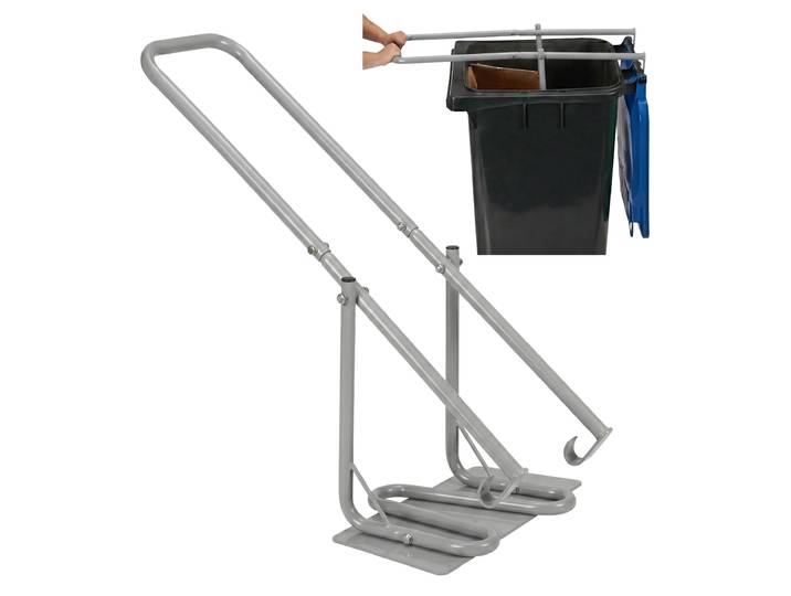 Compacteur de déchets Relaxdays pour poubelle\, compacteur de déchets avec plaque métallique\, déchets ménagers\, déchets résiduels\, plastique\, manuel\, acier\, gris