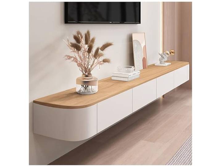 KSYGINXD 240cm Schwebender TV-Schrank, Wandmontiertes TV-Regal, Stehendes Oder Hängendes TV-Lowboard, Entertainment-Center-Medienkonsole Für Das Wohnzimmer